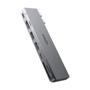 Anker 547 Dual USB Type-C Male to HDMI, Dual USB-C, Dual USB-A, MicroSD & SD Female Grey Multi-Interface HUB For MacBook
