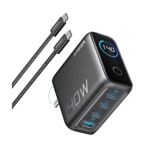 Anker B2697 140W USB & Tri USB-C Dark Gray Charger / Charging Adapter with USB-C Cable (2 Pin, US)