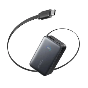 Anker Nano 10000mAh Black 45W Power Bank With Built-In USB-C Cable & Digital Display #A1638H11