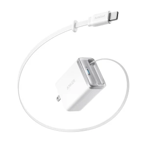 Anker Nano 35W GaN USB-C White Charger With Built-In USB-C Cable