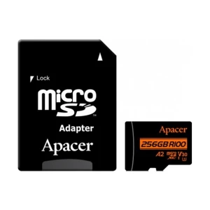 Apacer R100 MicroSDXC UHS-I U3 V30 A2 256GB Memory Card with Adapter # AP256GMCSX10U8-R