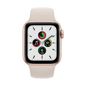 Apple Watch SE Gold Aluminum Case with Starlight Sport Band #MKQN3xx/A