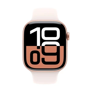 Apple Watch Series 10 46mm (GPS) Rose Gold Aluminum Case with Light Blush Sport Medium Large Band #MWWU3xx/A