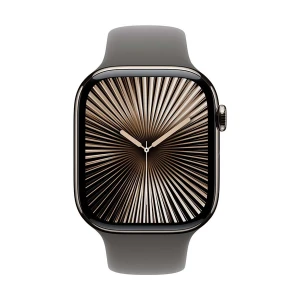 Apple Watch Series 10 46mm (GPS+Cellular) Natural Titanium Case with Stone Grey Sport Medium Large Band #MWYA3xx/A