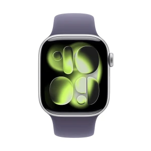 Apple Watch Series 11 42mm (GPS) Silver Aluminum Case with Purple Fog Sport Medium Large Band #MEU74xx/A