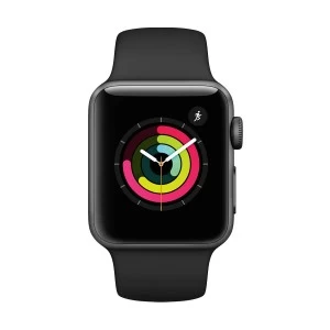 Apple Watch Series 3 38mm Space Gray Aluminum Case with Black Sport Band #MTF02xx/A
