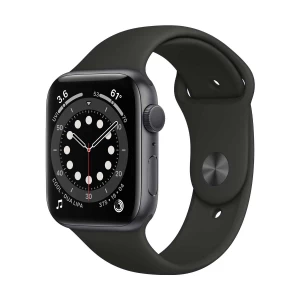 Apple Watch Series 6 44mm Space Gray Aluminum Case with Black Sport Band #M00H3LL/A