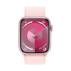 Apple Watch Series 9 41mm (GPS) Pink Aluminum Case with Light Pink Sport Loop Band #MR953LL/A