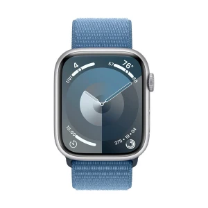 Apple Watch Series 9 41mm (GPS) Silver Aluminum Case with Winter Blue Sport Loop Band #MR923xx/A