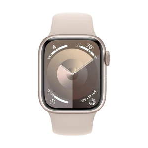 Apple Watch Series 9 41mm (GPS) Starlight Aluminum Case with Starlight Sport Medium Large Band #MR8U3LL/A