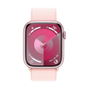 Apple Watch Series 9 45mm (GPS) Pink Aluminum Case with Light Pink Sport Loop Band #MR9J3xx/A