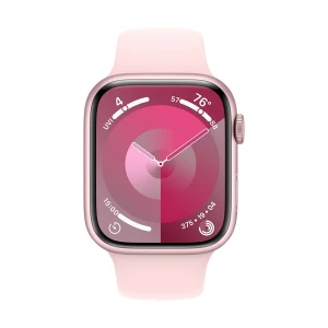 Apple Watch Series 9 45mm (GPS) Pink Aluminum Case with Light Pink Sport Small Medium Band #MR9G3LL/A