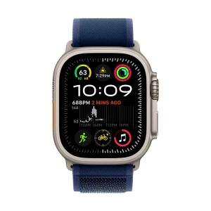 Apple Watch Ultra 2 49mm (GPS+Cellular) Natural Titanium Case with Blue Trail Loop Medium Large Band #MX4L3xx/A