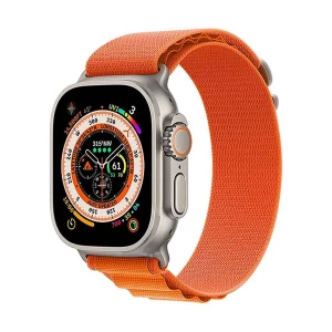 Apple Watch Ultra 49mm Titanium Case with Orange Alpine Loop Band #MQEU3xx/A
