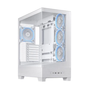 ASUS A31 Plus Mid Tower White ATX Gaming Desktop Case with 4 x 120mm ARGB Fan