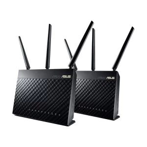 ASUS RT-AC68U AC1900 Mbps 3G/4G & Gigabit Dual-Band Wi-Fi System (2-Pack)