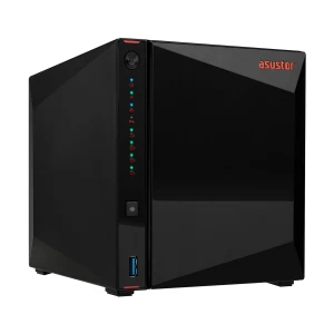 ASUSTOR AS5304T 4 BAY Desktop Storage (Intel Celeron Quad Core 1.5 GHz Processor, 4GB RAM, Supports SATA/SSD 2.5 or 3.5 Disk, 2xGigabit Lan, 3 x USB3.2 Gen 1)