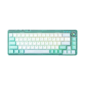 Aula F68 RGB Bluetooth (Tri Mode) White & Green Mechanical Gaming Keyboard