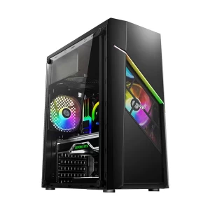 Aula FZ003 Mid Tower (Acrylic Side Window) Black Gaming Desktop Case