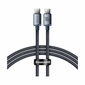 Baseus CAJY000601 Crystal Shine Series Type-C Male to Male, 1.2 Meter, Black Charging & Data Cable #CAJY000601