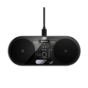 Baseus Digital LED Display 2-in-1 WXSX010101 15W Wireless Black Charger #WXSX010101