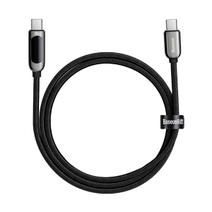 Baseus CATSK-B01 Display USB Type-C Male to Male, 1 Meter, Black Charging & Data Cable #CATSK-B01