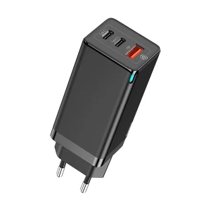 Baseus CCGAN-B01 GaN QC USB & Dual Type-C 65W EU Black Charger / Charging Adapter #CCGAN-B01