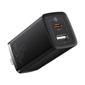 Baseus CCGL010001 GaN2 lite SUPER VOOC USB & USB-C 65W CN Black Charger / Charging Adapter #CCGL010001