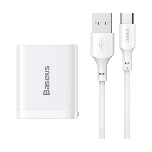 Baseus CCHW000002 Huawei Module USB 40W CN White Charger / Charging Adapter with USB Male to USB-C 1 Meter White Charging & Data Cable #CCHW000002