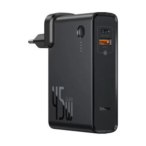 Baseus PPNLD-C01 Power Station GaN Quick Charge USB & Type-C 45W EU Black Charger / Charging Adapter with 10000mAh Power Bank #PPNLD-C01