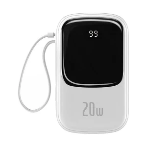 Baseus Qpow PPQD-H02 20000mAh White 20W Power Bank with Digital Display #PPQD-H02