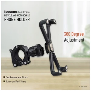 Baseus Quick to Take Black Bicycle and Motorcycle Phone Holder #SUQX-01