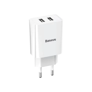 Baseus Speed Mini Dual USB 10.5W EU White Charger / Charging Adapter #CCFS-R02