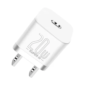 Baseus TZCCSUP-A02 Super Si QC USB-C 20W CN White Charger / Charging Adapter with USB-C to USB-C 1 Meter White Charging Cable #TZCCSUP-A02