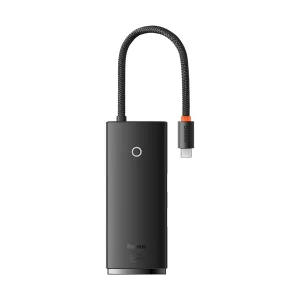 Baseus WKQX050001 Type-C Male to Dual USB 3.0, HDMI, SD, TF & Type-C Female Black Converter #WKQX050001