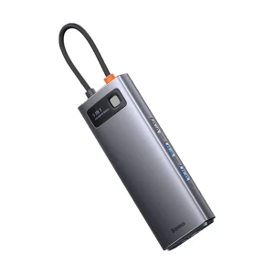 Baseus WKWG060013 Type-C Male to Dual USB 3.0, USB 2.0, Dual HDMI, SD, TF, LAN & Type-C Female Gray Converter #WKWG060013