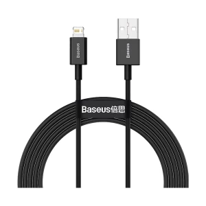 Baseus CALYS-C01 USB Male to Lightning Male 2 Meter, Black Charging & Data Cable #CALYS-C01