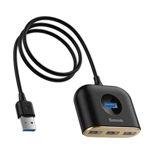 Baseus USB Male to Tri USB 2.0 & USB 3.0 Female Black USB HUB #CAHUB-AY01, 1 Meter