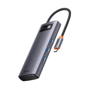 Baseus WKWG030213 Type-C Male to Tri USB 3.0, SD, TF & Type-C (PD) Female Gray Converter #WKWG030213