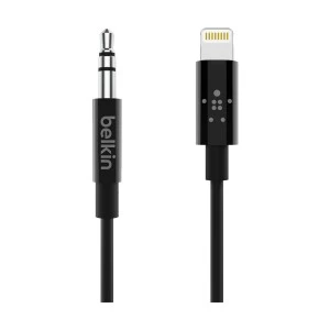 Belkin AV10172bt03-BLK 3.5mm Male to Lightning Male, 0.90 Meter, Black Audio Cable # AV10172bt03-BLK