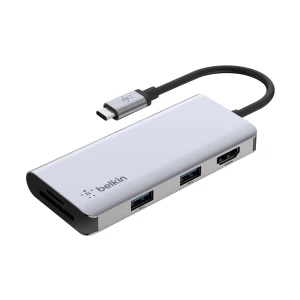 Belkin AVC007btSGY Type-C Male to HDMI, Dual USB 3.1, SD & MicroSD Female Sliver Multi-Interface HUB #AVC007btSGY