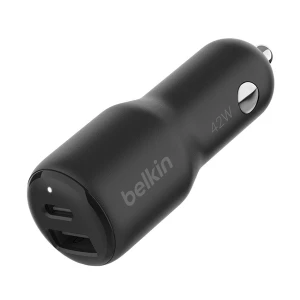 Belkin BoostCharge CCB005qcBK 42W PD PPS USB & USB-C Black Car Charger #CCB005qcBK