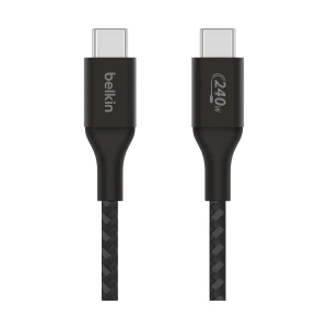 Belkin CAB015bt1MBK BoostCharge USB Type-C Male to Male 240W, 1 Meter, Black Braided Data & Charging Cable #CAB015bt1MBK