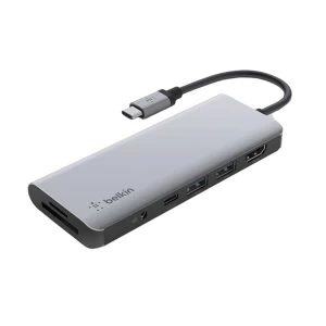 Belkin AVC009btSGY Type-C Male to HDMI, Dual USB 3.0, Type-C(PD), 3.5mm, SD & MicroSD Female Space Gray Converter #AVC009btSGY