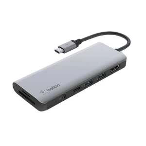 Belkin AVC009btSGY Type-C Male to HDMI, Dual USB 3.0, Type-C(PD), 3.5mm, SD & MicroSD Female Space Gray Multi-Interface HUB #AVC009btSGY