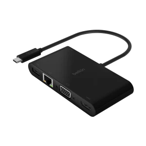 Belkin Type-C Male to Type-C, USB 3.0, LAN, VGA & HDMI Female Black Multiport Converter #AVC004btBK