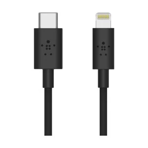 Belkin F8J239bt04-BLK USB Type-C Male to Lightning, 1.2 Meter, Black Charging Cable # F8J239bt04-BLK