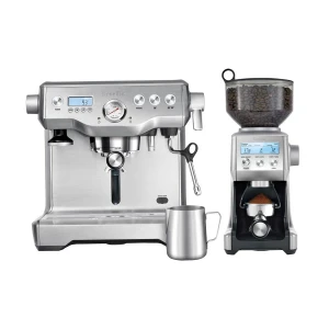 Breville Dual Boiler BES920 Brushed Stainless Steel Coffee Maker with Smart Grinder Pro BCG820