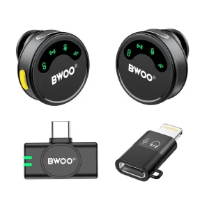 Bwoo BO-MF02 Black 2.4GHz Wireless Microphone (1xRX, 2xTX)