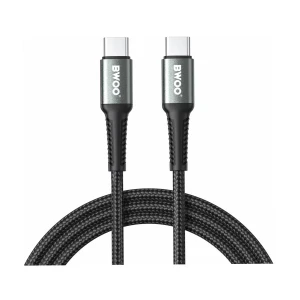 Bwoo BO-X288C-C-1M USB Type-C Male to Male, 1 Meter, Black Charging & Data Cable (65W)
